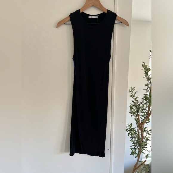 T by Alexander Wang Black Bodycon Blue Stripe Night Out Dress - Picture 3 of 6